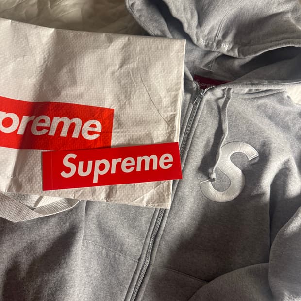 (새상품) 슈프림 S로고 후드집업 헤더 그레이 25fw