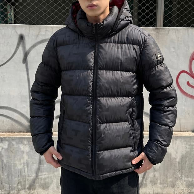 XL/ 무스너클 덕다운 기하학 푸퍼 후디패딩