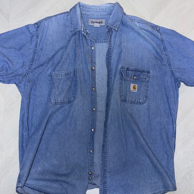 칼하트 빈티지 데님 반팔셔츠 (XL)