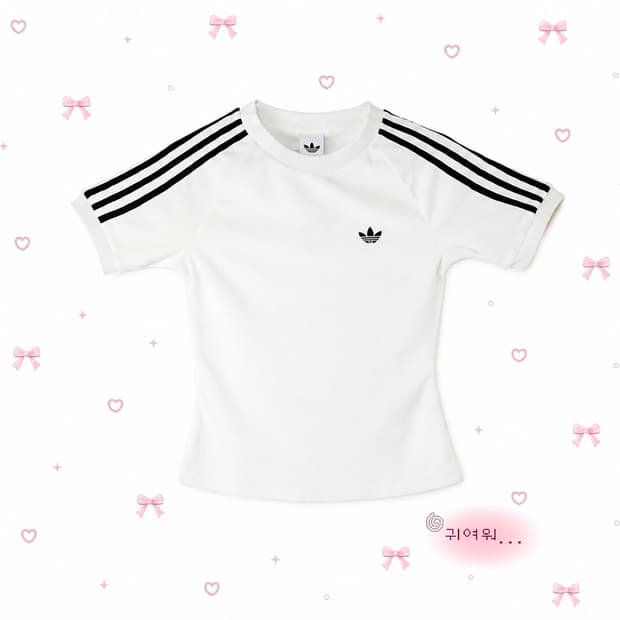 🐰아디다스 태리재질 공주 화이트 반팔🪽🤍