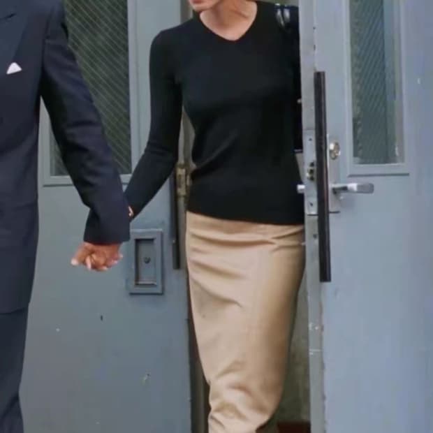 90s 베이지 스커트 