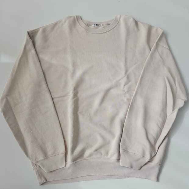오라리 슈퍼 밀 가먼트 다이 스웻 셔츠 / 베이지 / 4사이즈