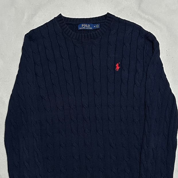 M 폴로랄프로렌 네이비 케이블 니트