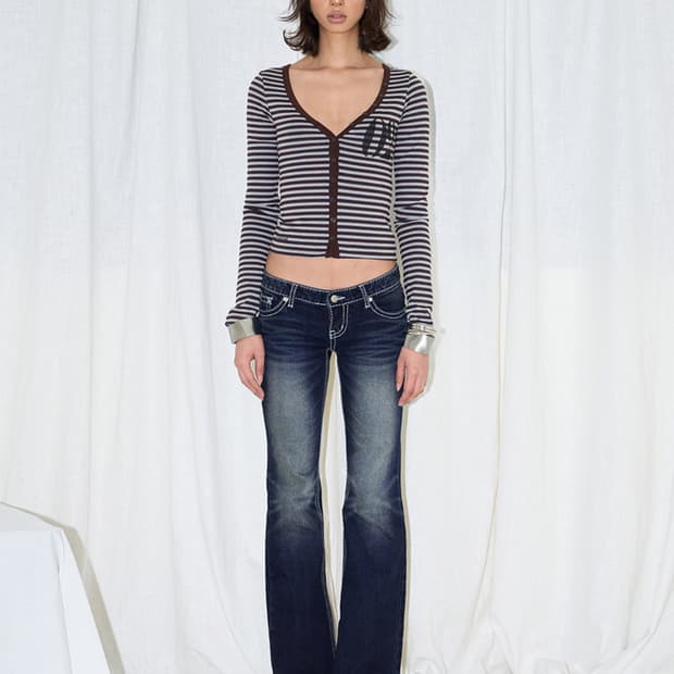 Classic Low Rise Boots-Cut Denim Pants 