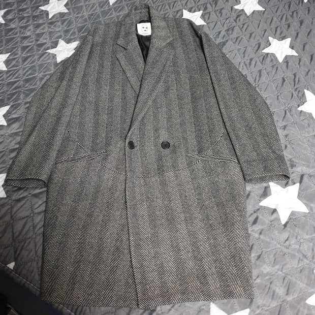 톰보이 빈티지 울혼방 헤링본 코트 (M)