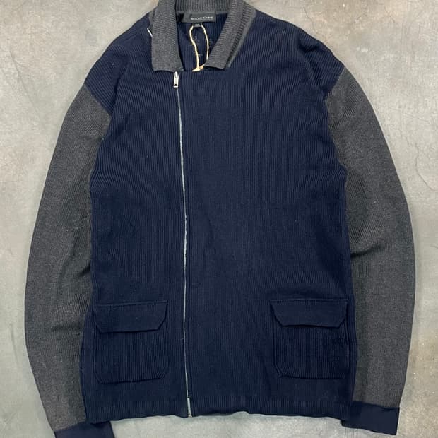 솔리드 옴므 니트 집업