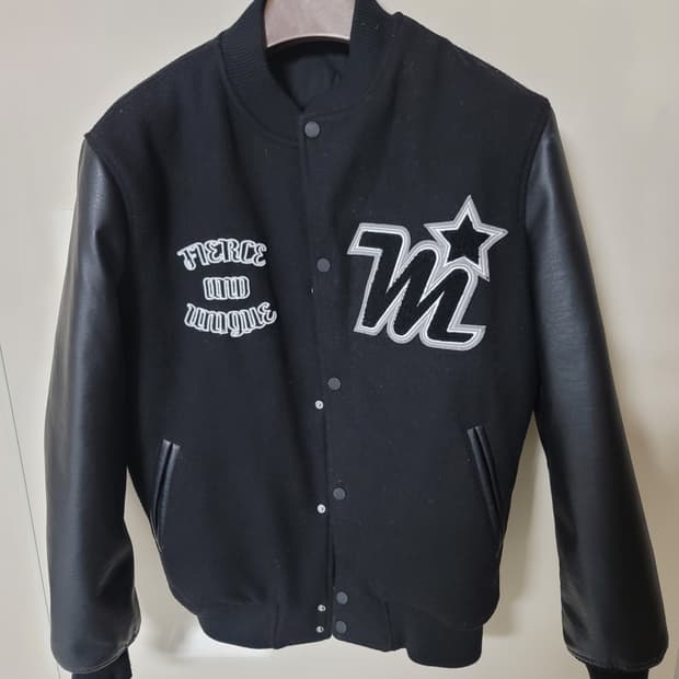 자라 울 가죽 바시티 자켓 야구점퍼 175/92A 105정사이즈 