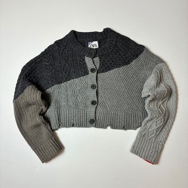 아더에러 x 자라 디스트로이드 크롭 니트 가디건 PN8886