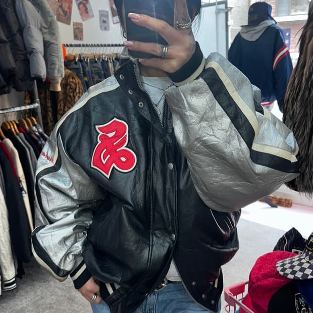 미즈노 블랙/실버 올드스쿨 바시티 자ㅅXL