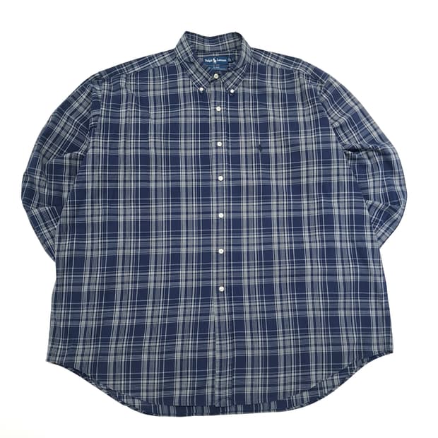 CN804 2XL 폴로 랄프로렌 네이비잉크 멀티 체크 긴팔 셔츠 남방