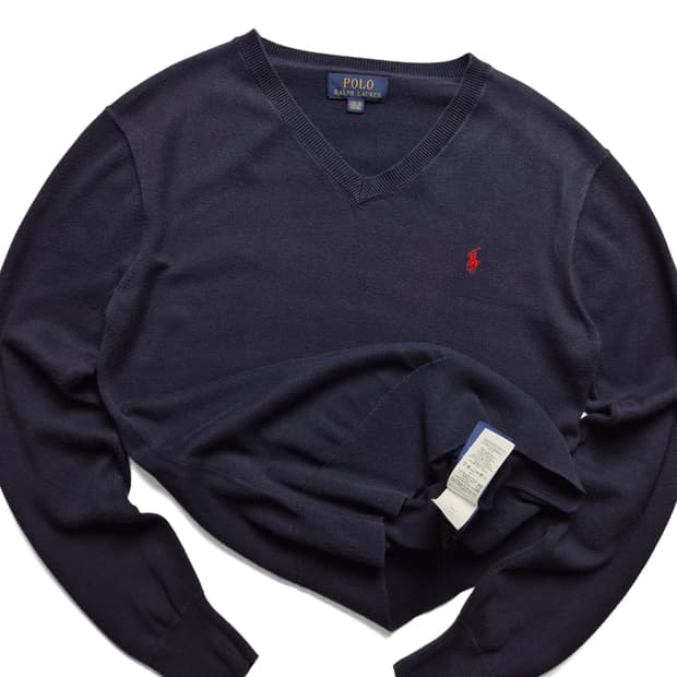[L(14-16)] 폴로 랄프로렌 엘보우 패치 V넥 니트