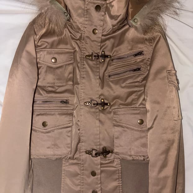 세미크롭 마원 ma-1 퍼 베이지 자켓 갸루 오네갸루 밀리터리 라떼갸루