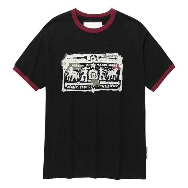 cowboy pictogram ringer tee black