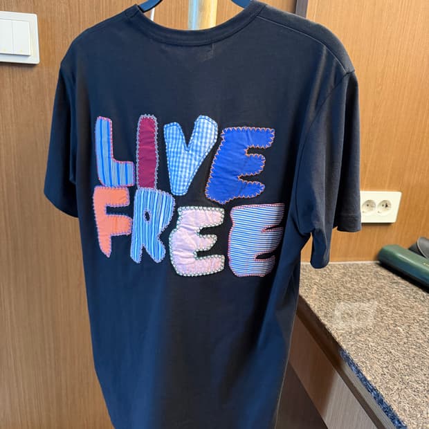 꼼데가르송 패치워크 반팔 L