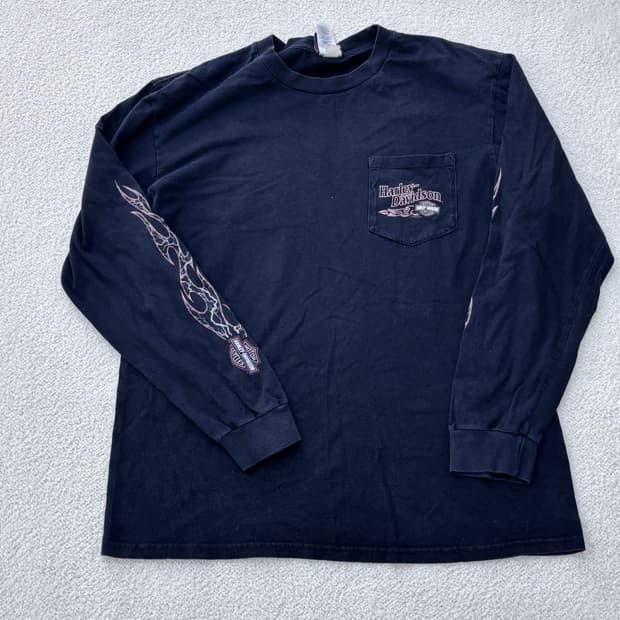 실측확인 할리데이비슨 긴팔 티셔츠 0305E