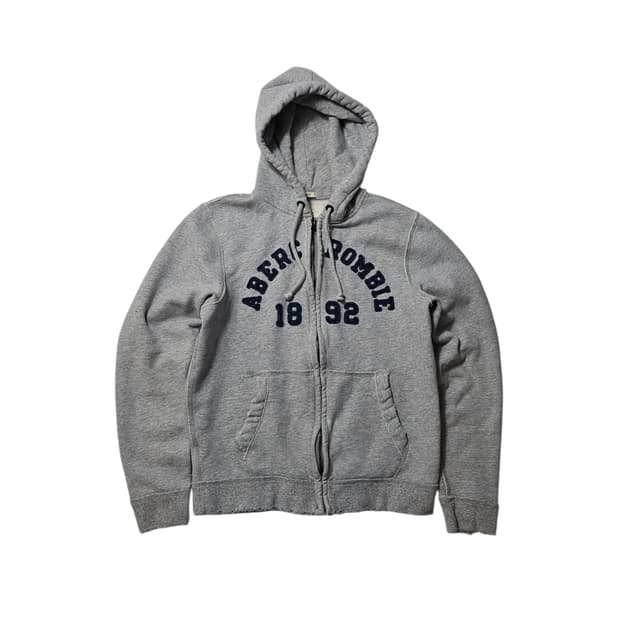 아베크롬비 아치로고 그레이 후드집업 L