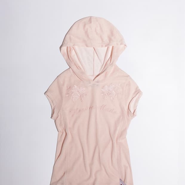 스컬프터 로즈 엠브로이더리 후드 티 피치 퍼즈 새상품 