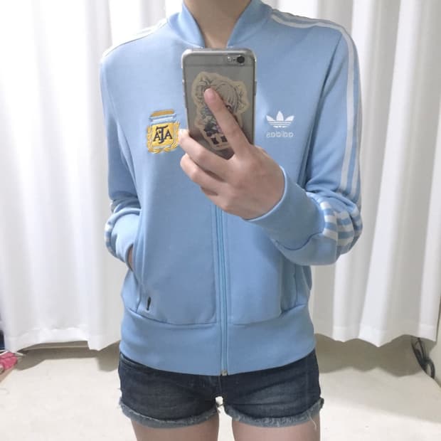 아디다스 아르헨티나 하늘 스카이블루 트랙탑 져지