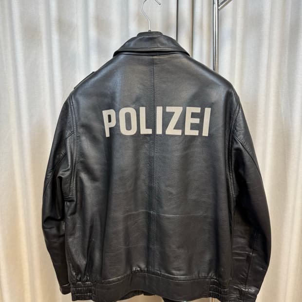 오리지널 독일 polizei 가죽자켓 110