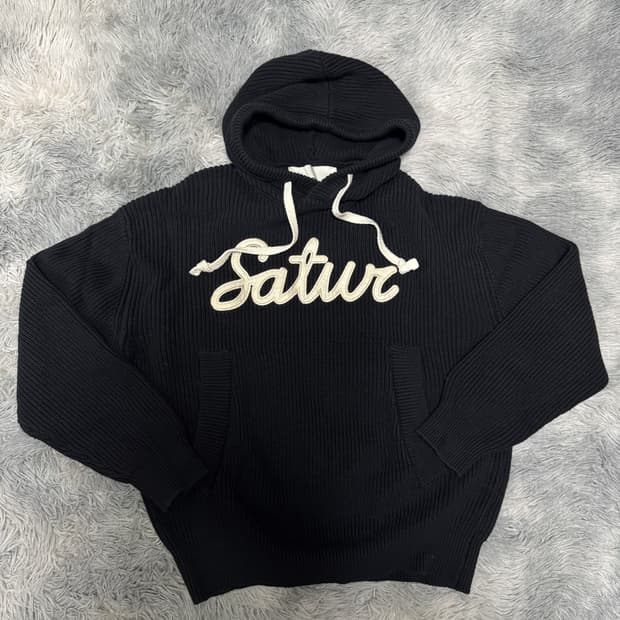 새터 아플리케 캐시미어 니트 후드티 M사이즈 남녀공용