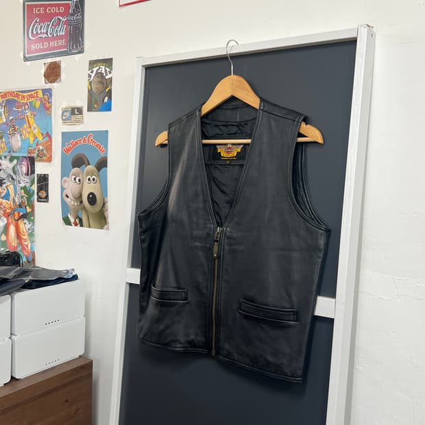 Harley Davidson 할리데이비슨 카우레더 바이커 조끼 베스트