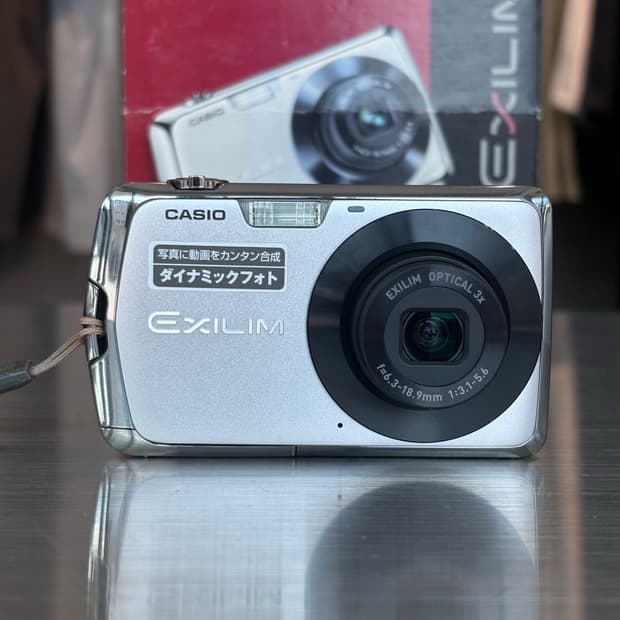 박스O/날짜표시)카시오 ex-z330 실버 빈티지디카