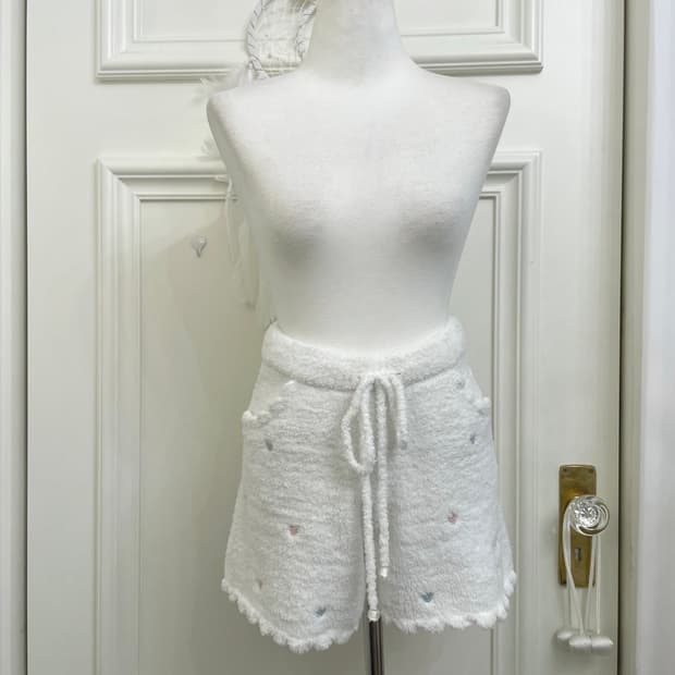 GELATO PIQUE ivory heart embroidery shor