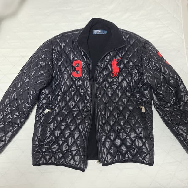 폴로 블랙 퀼팅 자켓  XL