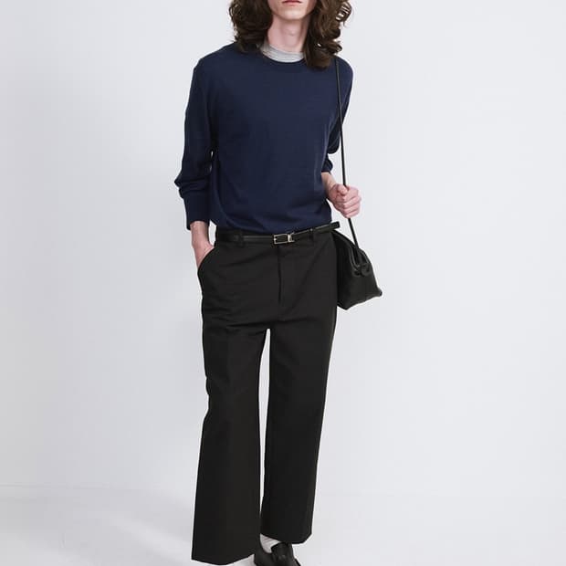 렉토 26SS 버튼 플라이 크롭 팬츠 블랙