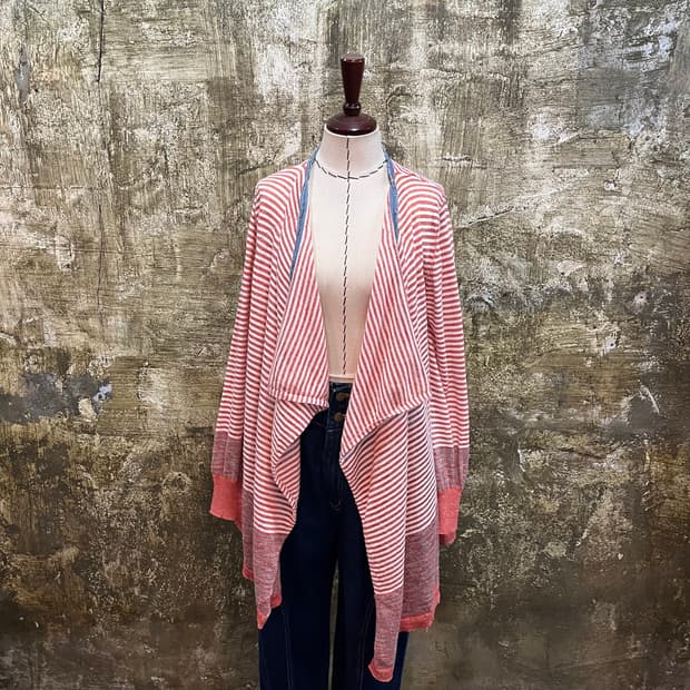 디젤 트리밍 버튼리스 린넨 가디건