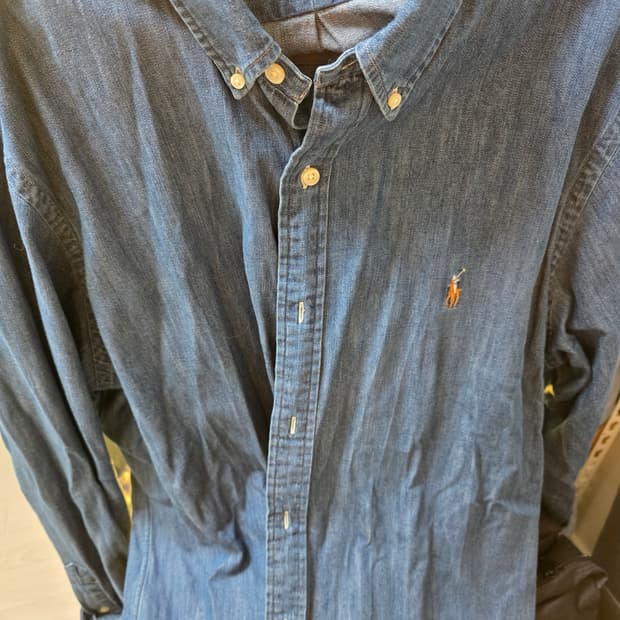 폴로 진청 데님 셔츠 XL