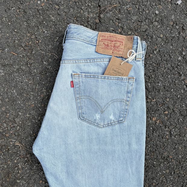 리바이스 501 스트레이트 레그 연청 데님 (34)  
