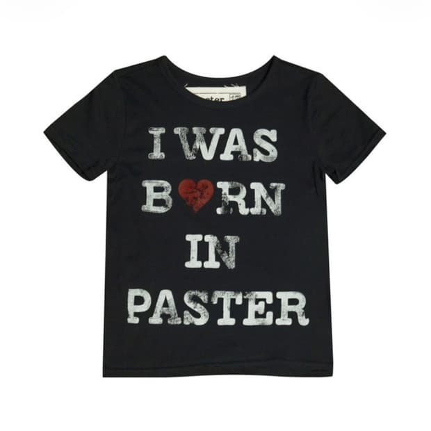 Paster I WAS BORN IN T-SHIRT, BLACK