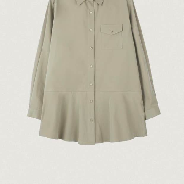 아우어노스텔지아 Sepia shirts mini dress_Beige