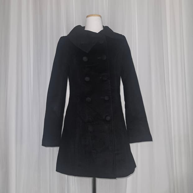 any sis by kumikyoku 히메 미드나잇 블랙 앙고라 코트 