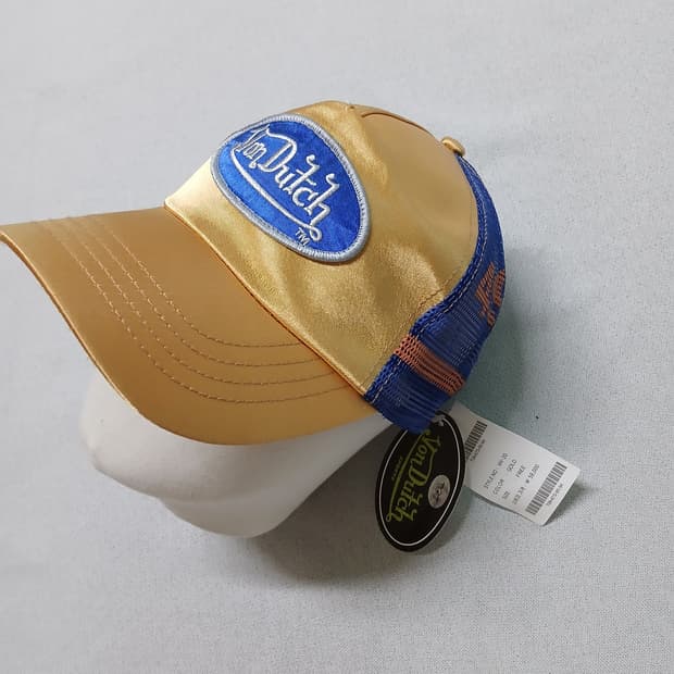 택붙은 미사용 vondutch 본더치 매쉬 새틴 볼캡 모자