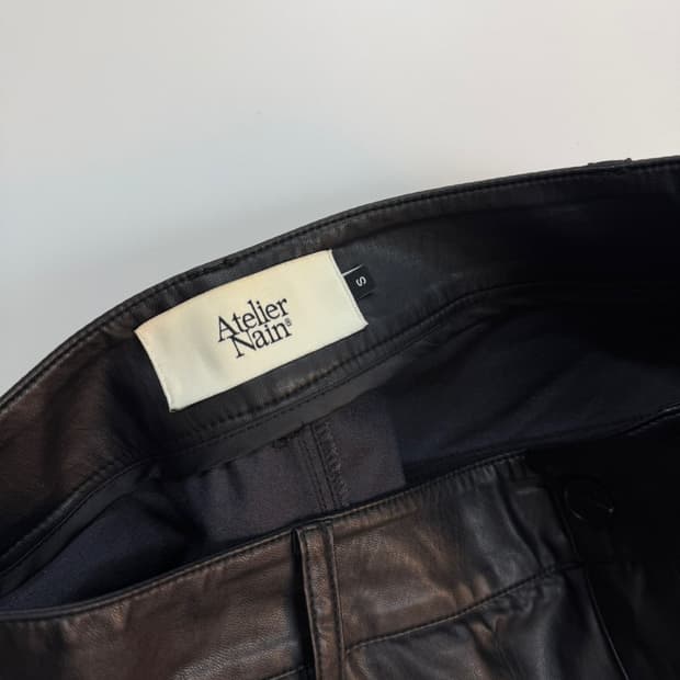 아틀리에 나인 와이드 레더 팬츠 