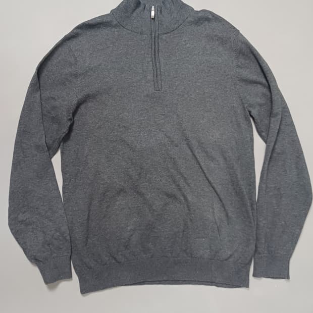 [M] 리포트 콜렉션 하프지퍼 긴소매 스웨터 니트 그레이