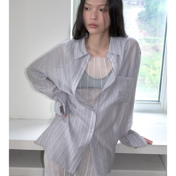 오버듀플레어 OVERSIZED TEXTURED SHIRT_GREY