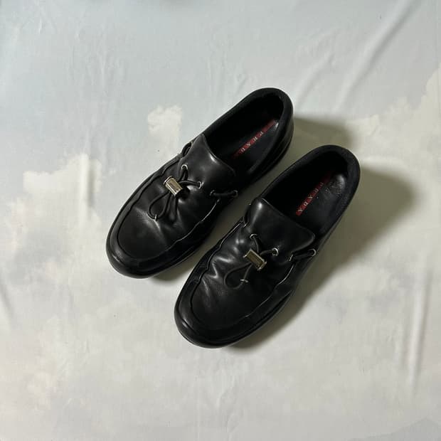 Prada nappa toggle slipon loafers
