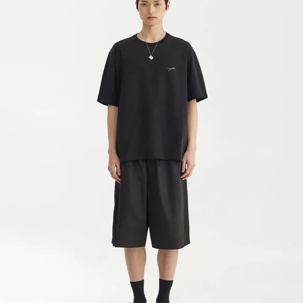 유스 로고 반팔 티셔츠 블랙