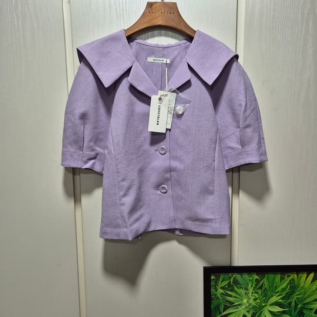 (세일)(새상품)코벳블랑 라벤더 반팔 블라우스