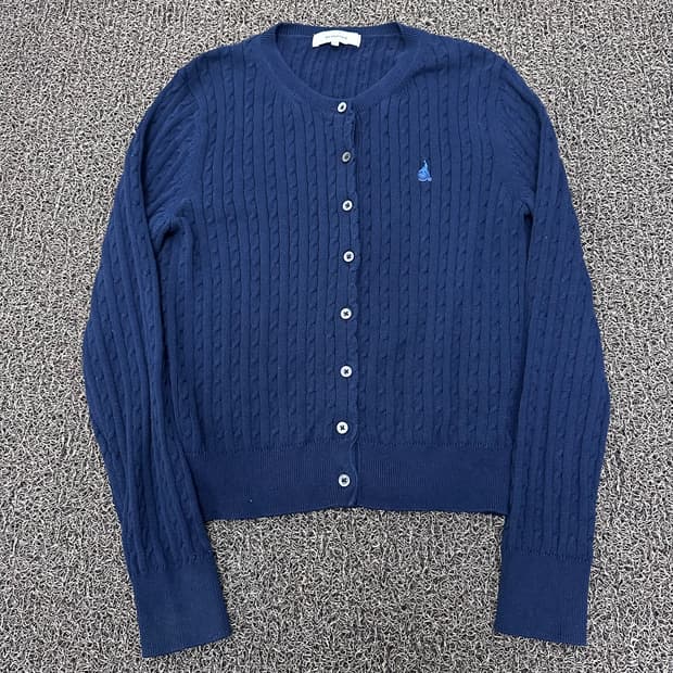 빈폴 여성 케이블 꽈배기 가디건 니트 네이비 S