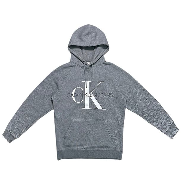 캘빈클라인 진 모노그램 로고 후드 스웻셔츠 그레이 M