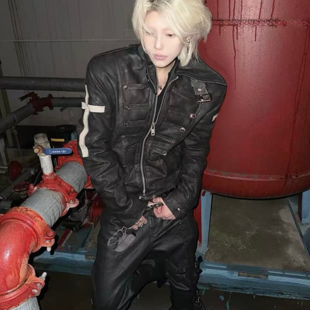 Gothic Cross Cropped Leather Jacket