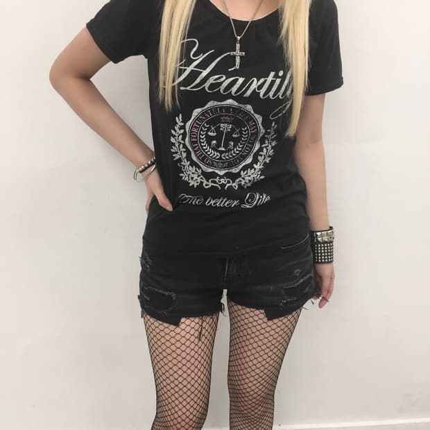 Black y2k print top 