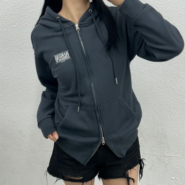 마리떼 프랑소와 저버 차콜 투웨이 후드집업 S