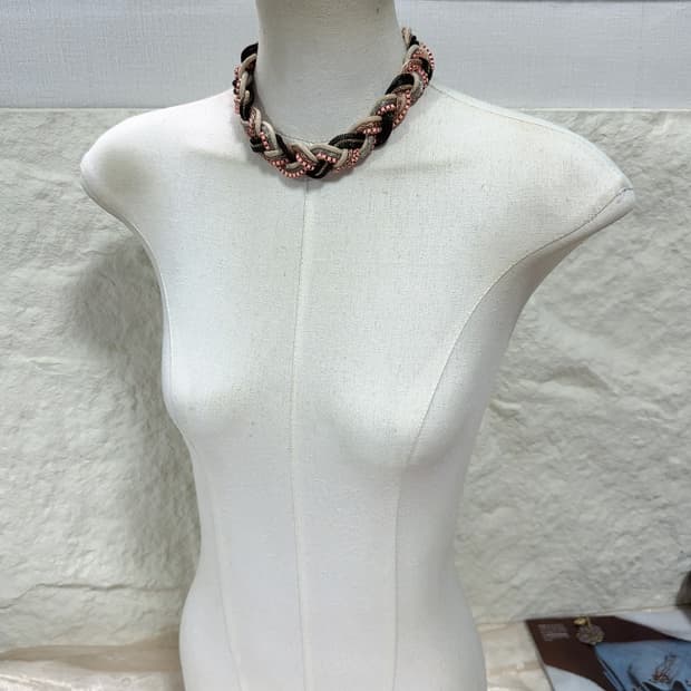 빈티지 미국 뜨개질 메탈 로프 꽈배기 체인 목걸이