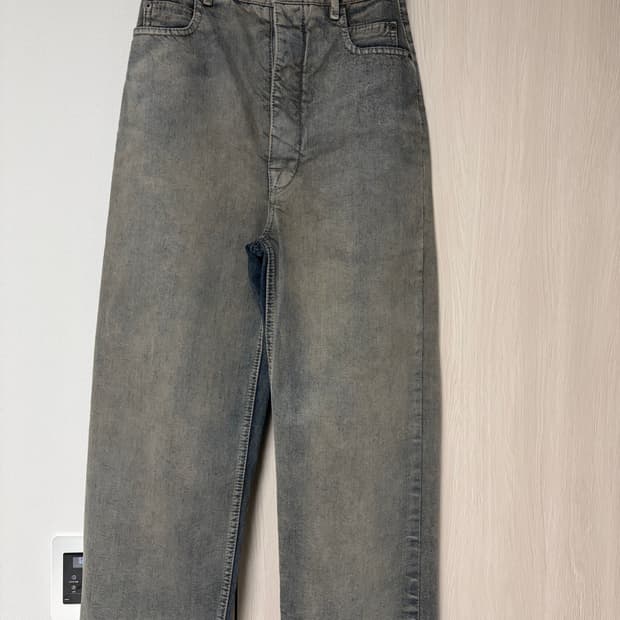 릭오웬스 다크 쉐도우 엔지니어드 워시드 크롭 데님 팬츠 27