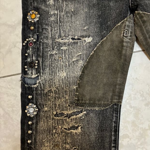 14fw kapital 캐피탈 컨츄리 잼스톤 OG 흑청 코듀로이 데님팬츠